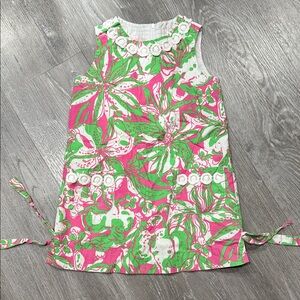 Lilly Pulitzer Pink and Green Patterned Shift Dress, Size 4